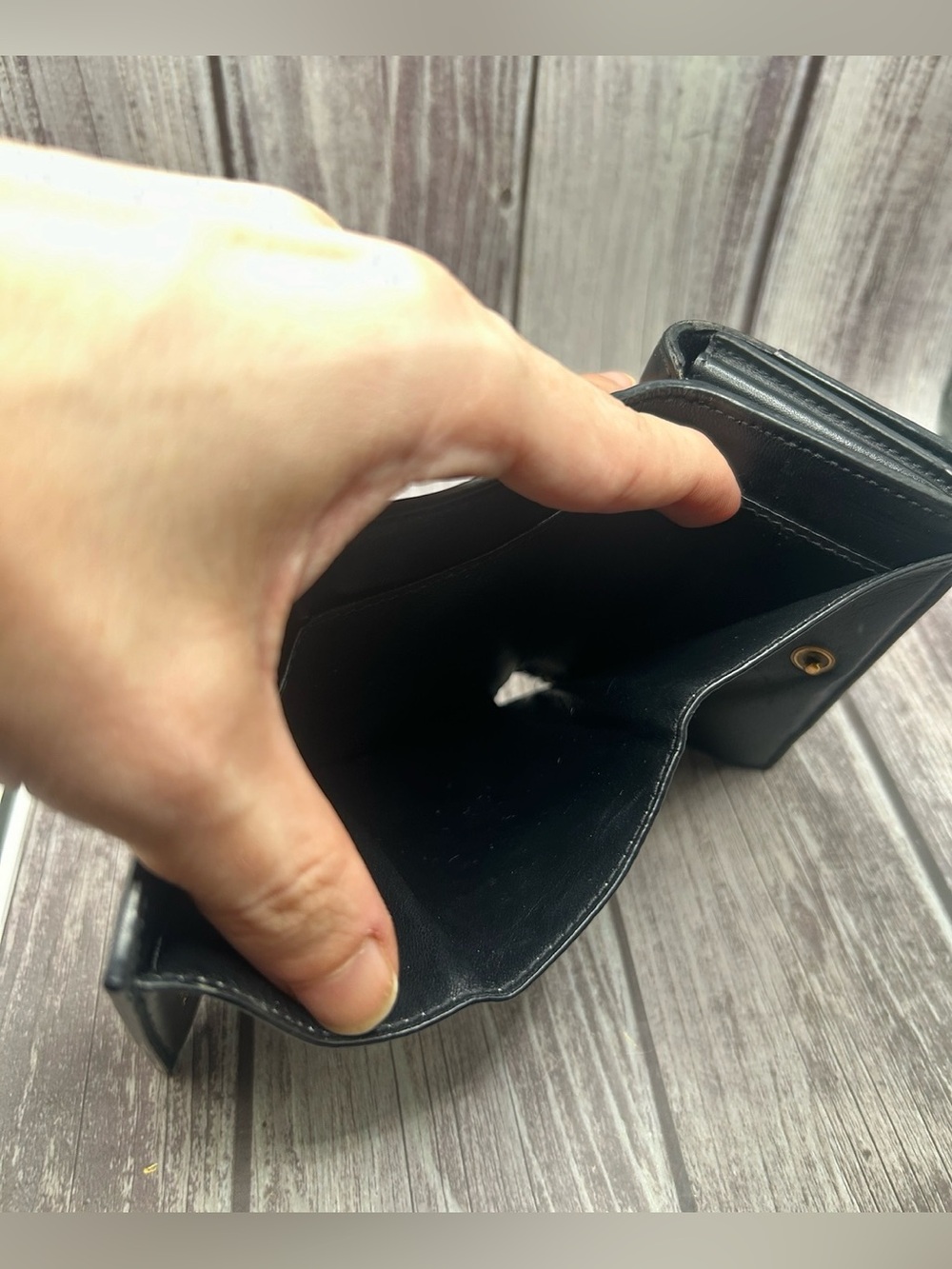 BALENCIAGA Hourglass Mini Wallet in Black Shiny Box Calfskin Leather w/ COA - Picture 9 of 16